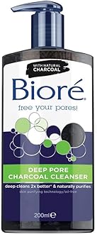 Biore Deep Pore Charcoal Face Wash, Daily Facial Cleanser for Dirt & Makeup Removal, for Oily Skin, 6.77 Oz