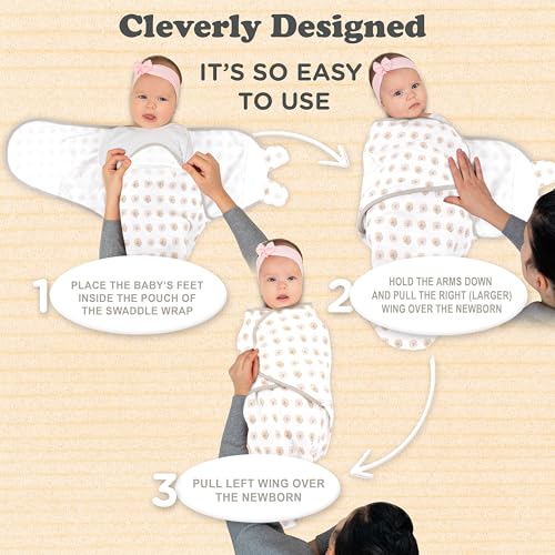 Image of Swaddles for Newborns - 3-Pack Infant Swaddles 0-3 Months - Adjustable Newborn Swaddle Sleep Sack - Soft Organic Cotton Baby Wrap for Safe & Cozy Sleep