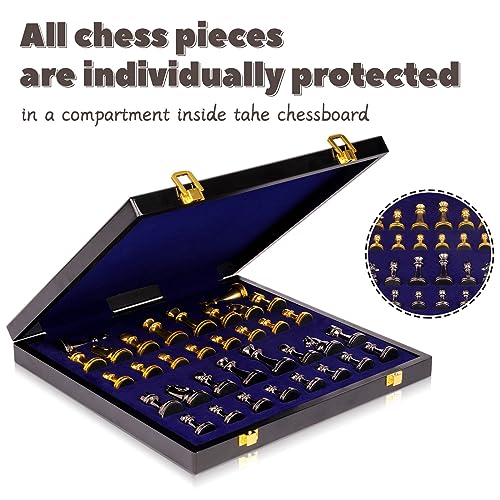 Set de Ajedrez de Metal con Tablero Mármol para Adultos miniatura 6