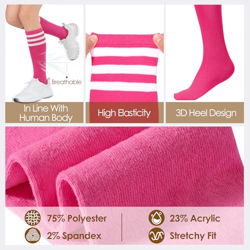 Image of American Trends Womens Athletic Knee High Socks Outdoor Sport Thigh High Stockings Casual Stripes Tube Socks