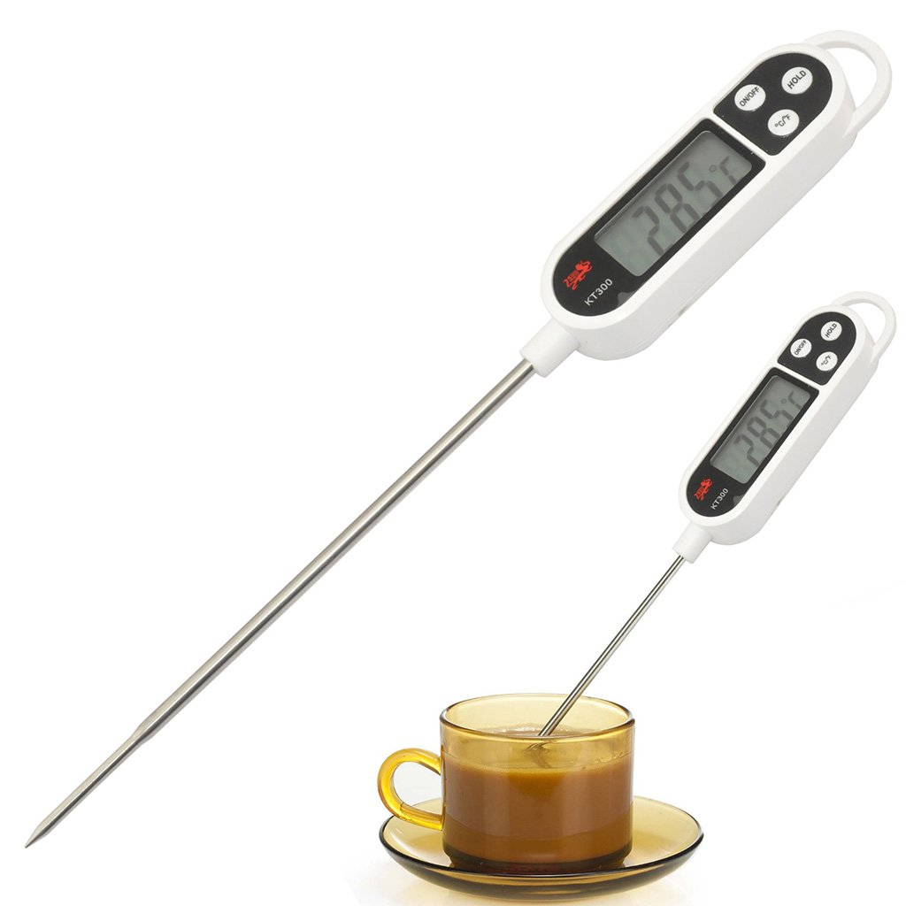 iKKEGOL Digital de bolsillo LCD termómetro pines para leche alimentos carne barbacoa cocina cocina Sonda