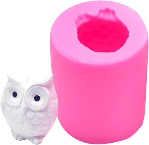 Fondant Mould 2 Pieces Three Dimensional Owl Flip Sugar Silicone Mold Liquid Silicone Mold Handmade Soap Candle Diffuser Stone Baking Mold