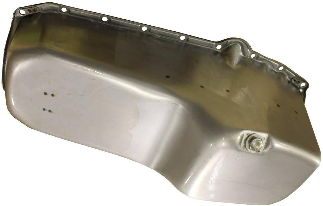 Top Street Performance Driver Side Dipstick Steel Oil Pan for Chevy Small Block - Unplated