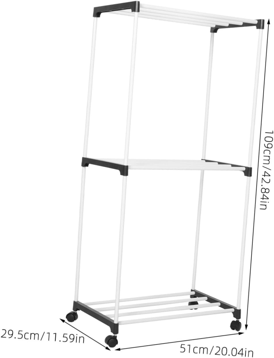 Cabilock Heavy Duty Clothes Drying Rack Wheels Portable for Dorm Bathroom and Balcony Towel Storage Stand