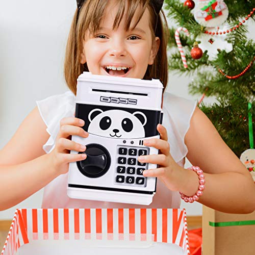 Refasy Piggy Banks for Kids 2-4 Year Old,Mini ATM Electronic Coin Bank for Children Great Xmas Birthday Gifts for Girl Money Bank Mini ATM Piggy Bank for Kid Age 5-13 Money Savings Box Toys White