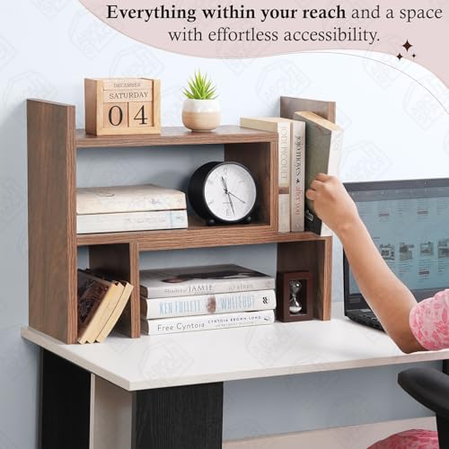 Image of ABOUT SPACE DIY Kitchen Cabinet Organizer - Countertop Storage Shelf | Storage Organizer - Engineered Wood Shelf for Home Storage (L 75.5 x B 17 x H 40 cm)