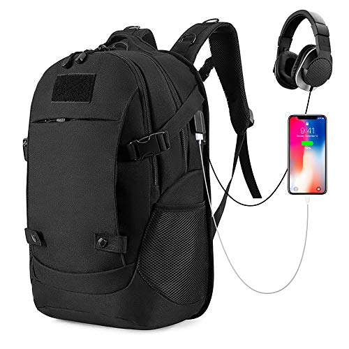 BAIGIO Mochila Táctica 35L Mochilas Hombre Militares con USB Bolso MOLLE Nylon con Múltiples