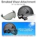 AOLAMEGS Hard Hat Accessories Visor - PC Material Safety Helmet Goggle Replacement EN 166 Approved Black Lens Sun Shade Eye Protector Block Dust and Sunlight