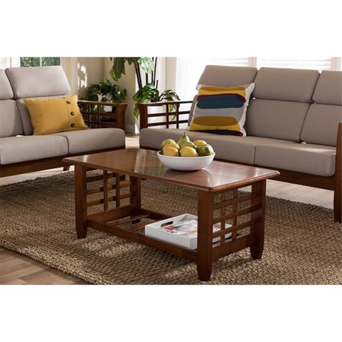 HomeStock Mission Style Coffee Table - Modern Living Room Table