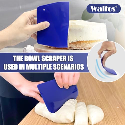 image for Walfos Dough Scraper Set of 3, Flexible Silicone Bowl Spatula, Kitchen