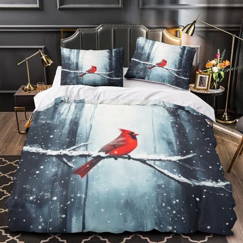 Housse de couette 140x200 cardinal rouge lit simple 3D