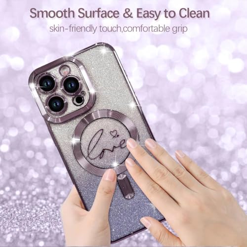 Image of ZIYE Magnetic Case Designed for iPhone 16 Glitter Case-Purple