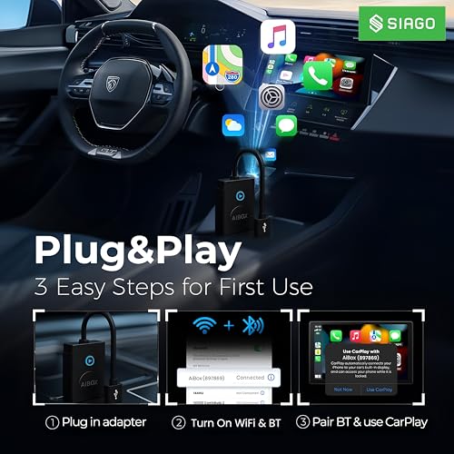 Image of SIAGO SIA392 Smart Dongle for Wire CarPlay & Android Auto | Wi-Fi Enabled with Google Play Support