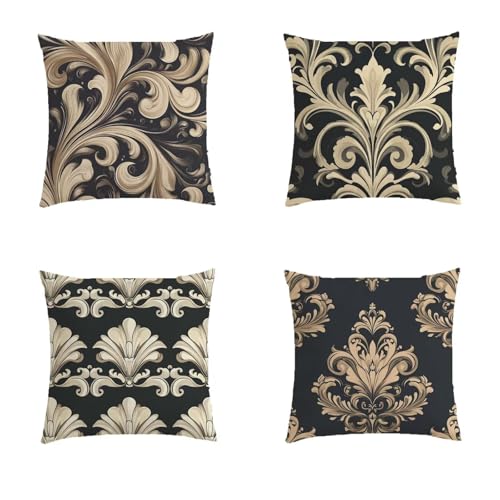 Housse coussin 80x80cm imperméable salon de jardin exterieur retro - 2