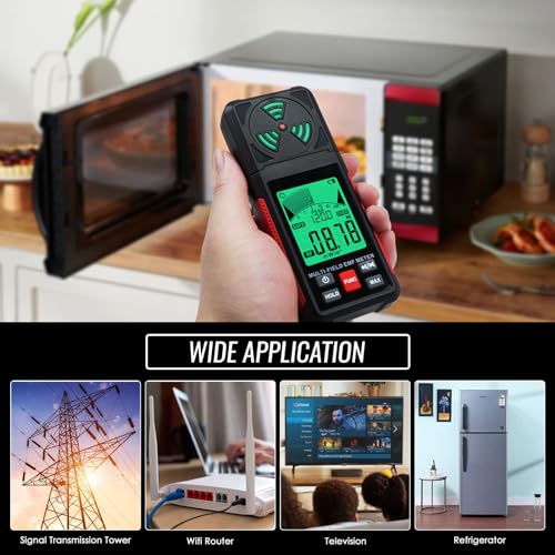 Image of 3-in-1 EMF ELF RF Meter, AC Electric Magnetic Radiation Field Detector Portable EMF Meter RF Detector for EF /RF /MF /WiFi Signal /Microwave, Emf Radiation Meter Suitable for Home, Office, Ghost Hunting