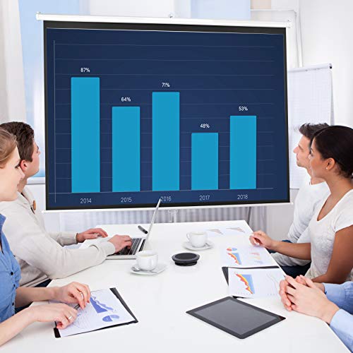 Pyle Manual Pull Down Projector Screen - Universal 100-Inch Roll-Down Pull-Down Retractable Manual Projection Screen W/ Auto-Locking, Adjustable Screen Height, Black Masking Border -Home Prjsm1006 #TOP5