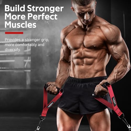 Image of Exercise Handles, Cable Machine Handles for Gym Cable Attachments Training | 2 Pack Heavy Duty Handle with Non Slip Grip for Cable Machines, Pull Down Workouts, Resistance Bands and Home Gym Equipment