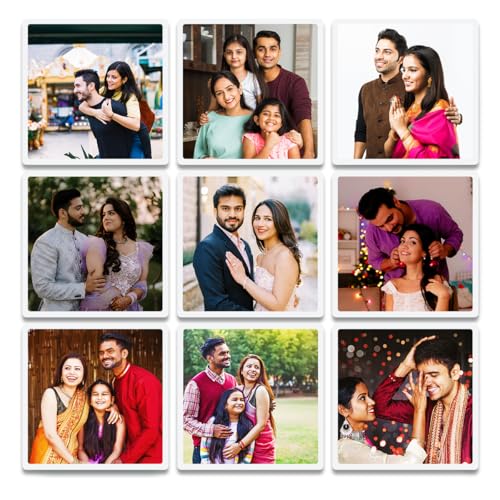 Customized Photo Fridge Magnets | 3x3 Inches, 4mm Thick | Glossy Finish for Fridge & Iron Wardrobes | Gift for New Homes & Occasions | Fridge Magnets Set for Refrigerator Stylish Use — image 1