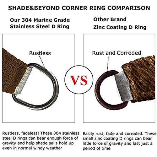 Shade&Beyond Sun Sail Shade Canopy Rectangle 10' X 13' 185Gsm Shade Sail For Patio Deck Yard Backyard Outdoor Facility And Activities Brown #TOP4