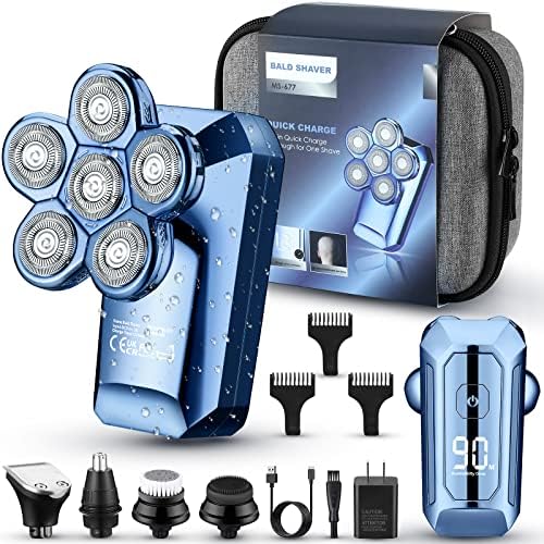 LNKERCO Head Shavers for Bald Men, 5-in-1 Grooming Head Shaver Kit with Fast Charger, Electric Razor for Men Bald Head Shaver, Electric Shaver for Men, IPX7 Waterproof Valentines Day Gifts