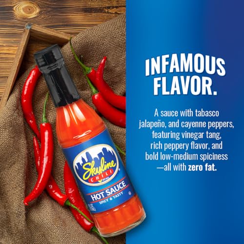 Skyline Chili Hot & Spicy Sauce – Unique Cincinnati Restaurant-Style Secret Recipe with Tabasco, Cayenne, and Jalapeño Peppers, Gourmet Chili Sauce for Coneys & Spaghetti – 3 Bottles, 6 oz Each - Thumbnail 4