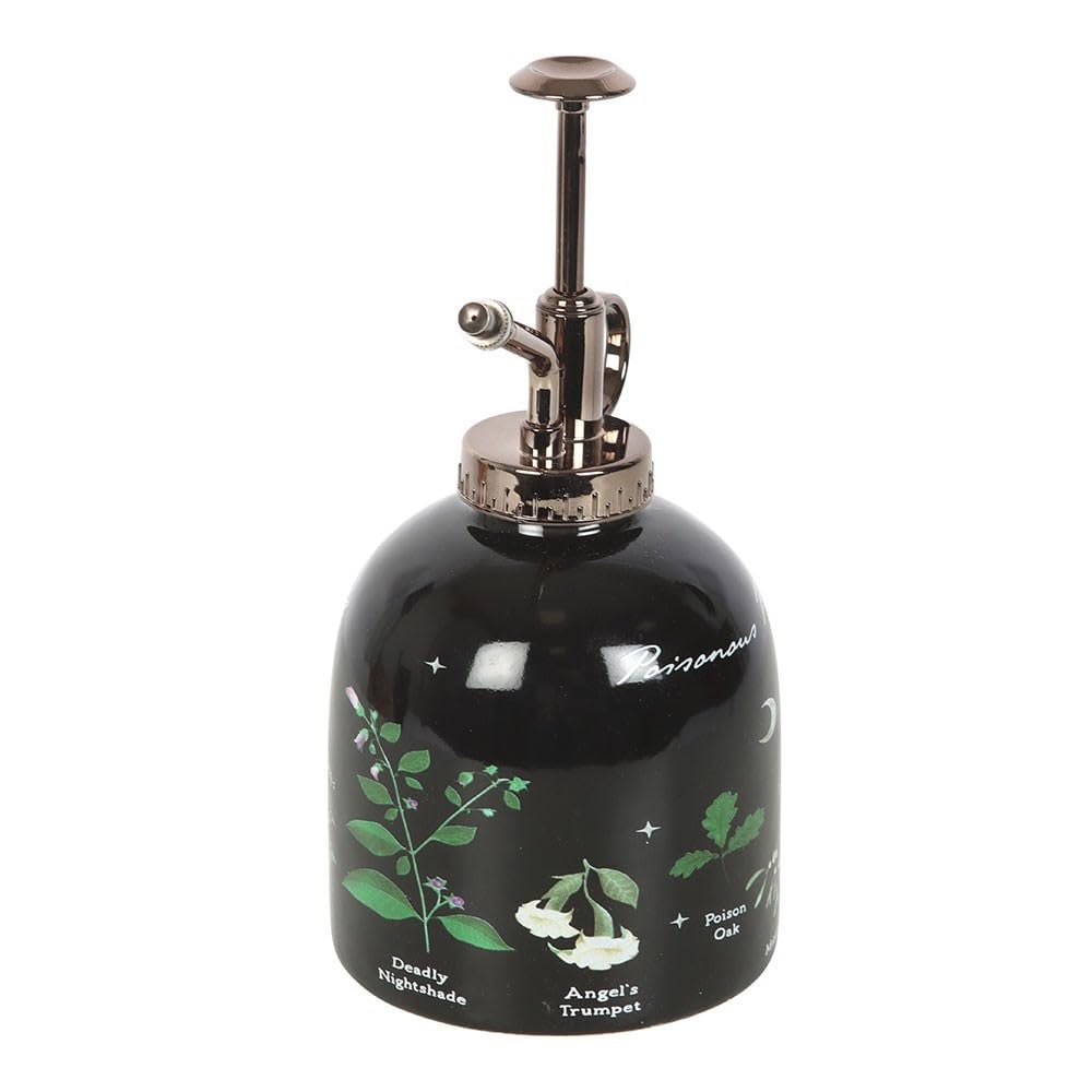 Poisonous Plants Ceramic Plant Mister – Gothic Botanical Design for Indoor Gardening, Ideal for Unique Décor and Misting Plants