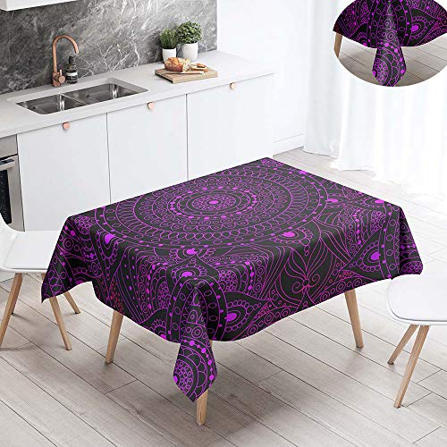 Fansu Manteles de Mesa Rectangular para Decorar, Impermeable Antimanchas Comedor Cuadrada Mandala de Impresión Manteles para...