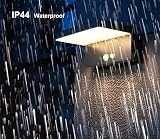 DAWALIGHT Oświetlenie solarne zewnętrzne ogród IP44 wodoszczelne oświetlenie bezpieczeństwa z czujnikiem ruchu 3 tryby inteligentna lampa ścienna LED ciepła biel kinkiet do domu ogrodzenie drzwi