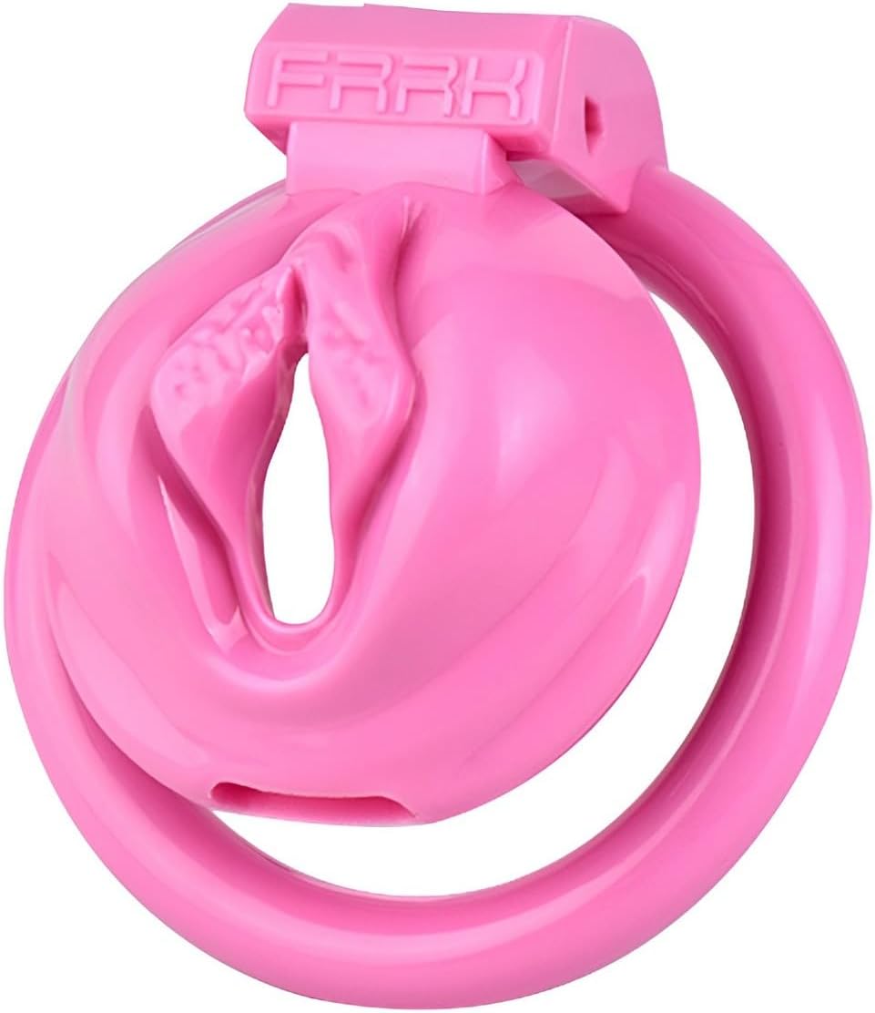 Male Chastity Device Cock Cage, Lightweight Chastity Cage Body-Safe Resin+ABS Penis Cage for Men with 4 Different Sizes Ring & Invisible Lock Adult Sex Toy Abstinence Penis Bondage