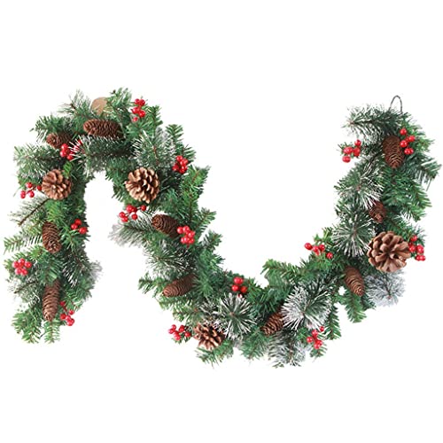Couronne artificielle de Noël en rotin de 1,8 m pour décoration suspendue maison