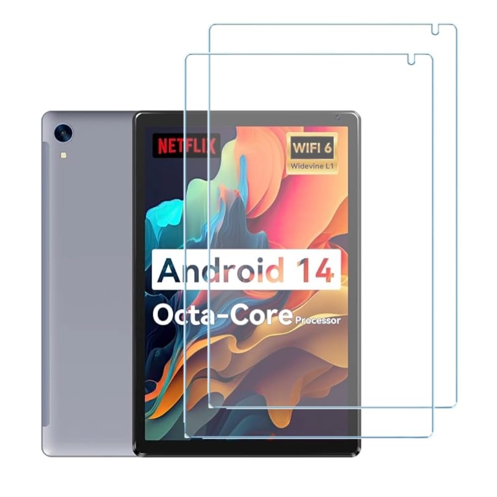 Paquete de 2 protectores de pantalla para URAO C107 10.1 pulgadas Android Tablet Película de vidrio templado antiarañazos, antipolvo/dureza 9H Ultra HD Película templada