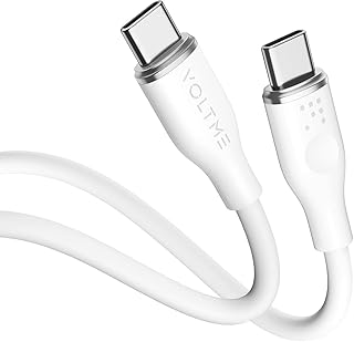 VOLTME 60W USB C to USB C Cable 3.3ft/1M, USB 2.0 Type C Charging Cable Fast Charge Cord for MacBook Pro 2020/2019, iPad Pro 2020/2019, iPad Air 4/5, MacBook Air 2020/2019, Galaxy S21, Switch (White)