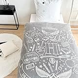 Harry Potter Decke 150x200 cm ☆ Fleece-Decke flauschig Hogwarts Fanartikel Eule Kuscheldecke für Kinder und Erwachsene ☆ Tagesdecke ☆ Überwurf