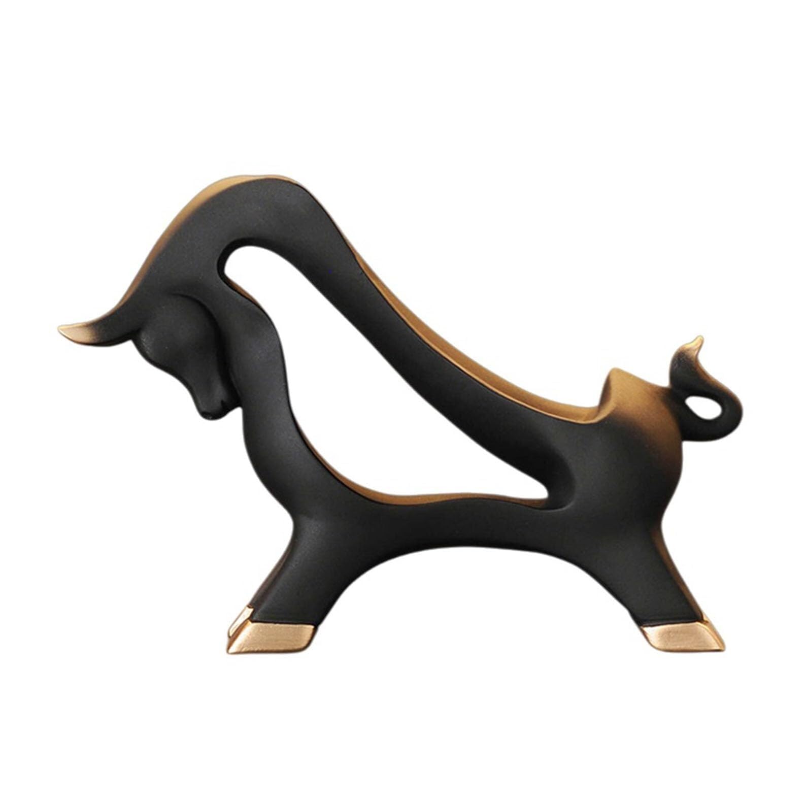 JJJing5 Decor Abstract Bull Statue Resin Sculpture Wine Bottle Holder Countertop Rack Nightstand Accessories(A2)
