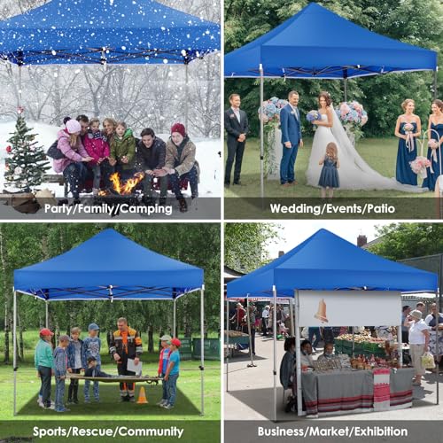 Image of COBIZI 10x10 Heavy Duty Pop Up Canopy Tent with 4 Sidewalls, Uranus