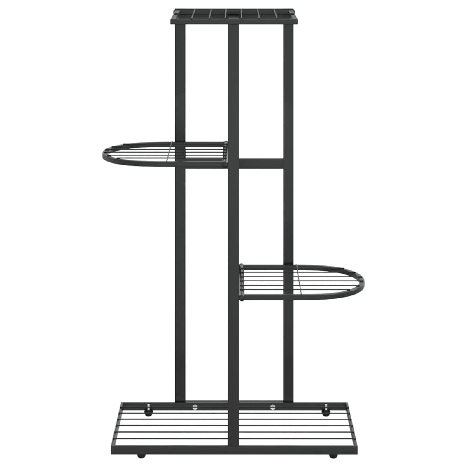 Festnight Scaffale Portapiante Ad Angolo In Ferro: 5 Ripiani, 160 Cm, Nero Con Decoro Rose, Per Balcone E Terrazzo