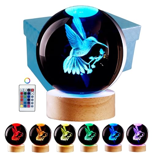 Veilleuse LED 3D colibri télécommandée à intensité variable