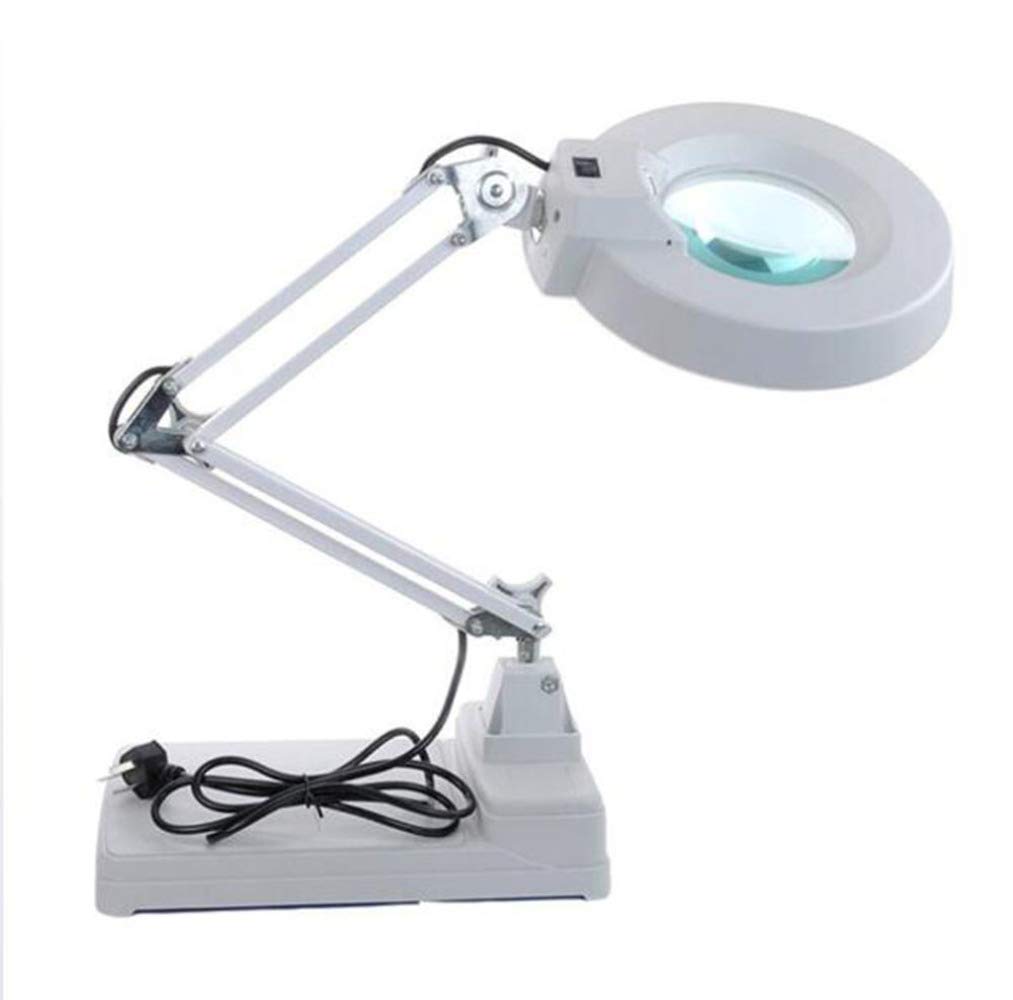 Lupa Manos Libres con Luces LED, Lupa de Escritorio 10x para joyeros, Ideal para Escritorio, Mesa y Caballete.