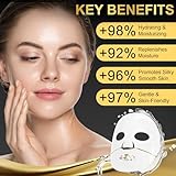 Snail Mucin Mask 4 Pack, Glass Skin Collagen Mask, Collagen Face Mask, Advanced Snail Mucin Glass Glow Hydrogel Face Masks Skincare, Moisturizing Hydrating Anti-aging Face Masks - Image 4