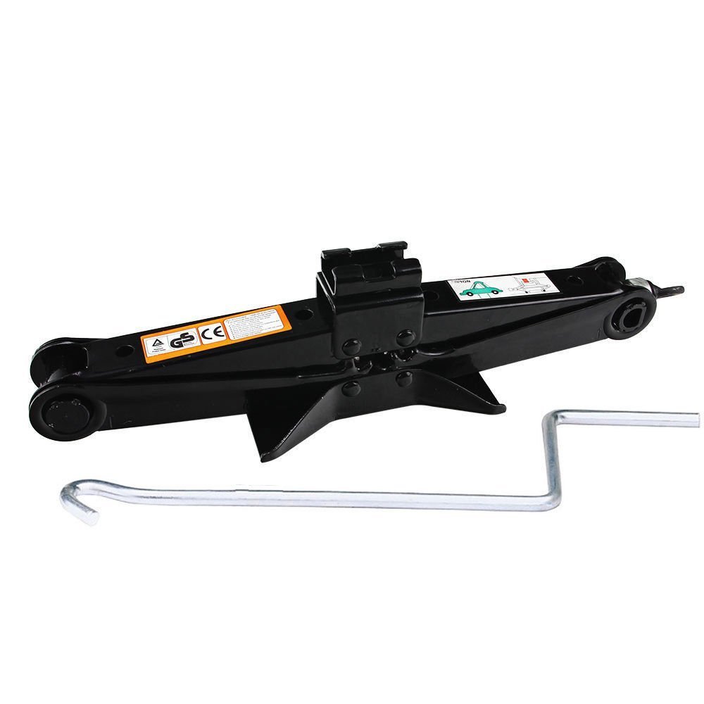 DICN Car Wheel Scissor Jack Lift 2 Ton Automotive Garage Tools Portable Handle Max. 385mm for Spare Tire with Crank Speed