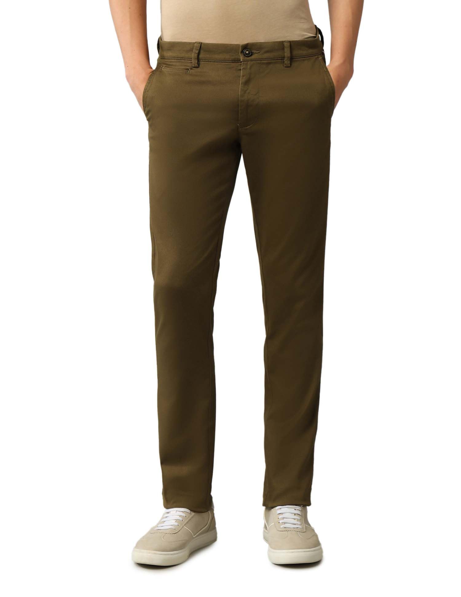 arrow sports Men's Solid Mid Rise Cotton Button Slim Flat Front Slant Pocket Casual Pants (ASAJTR2537__28)-picture-19