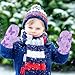 Fashion Lilac Butterflies cute girls snow mittens toddler snow gloves guantes para el frio ni?as 2-4 Years