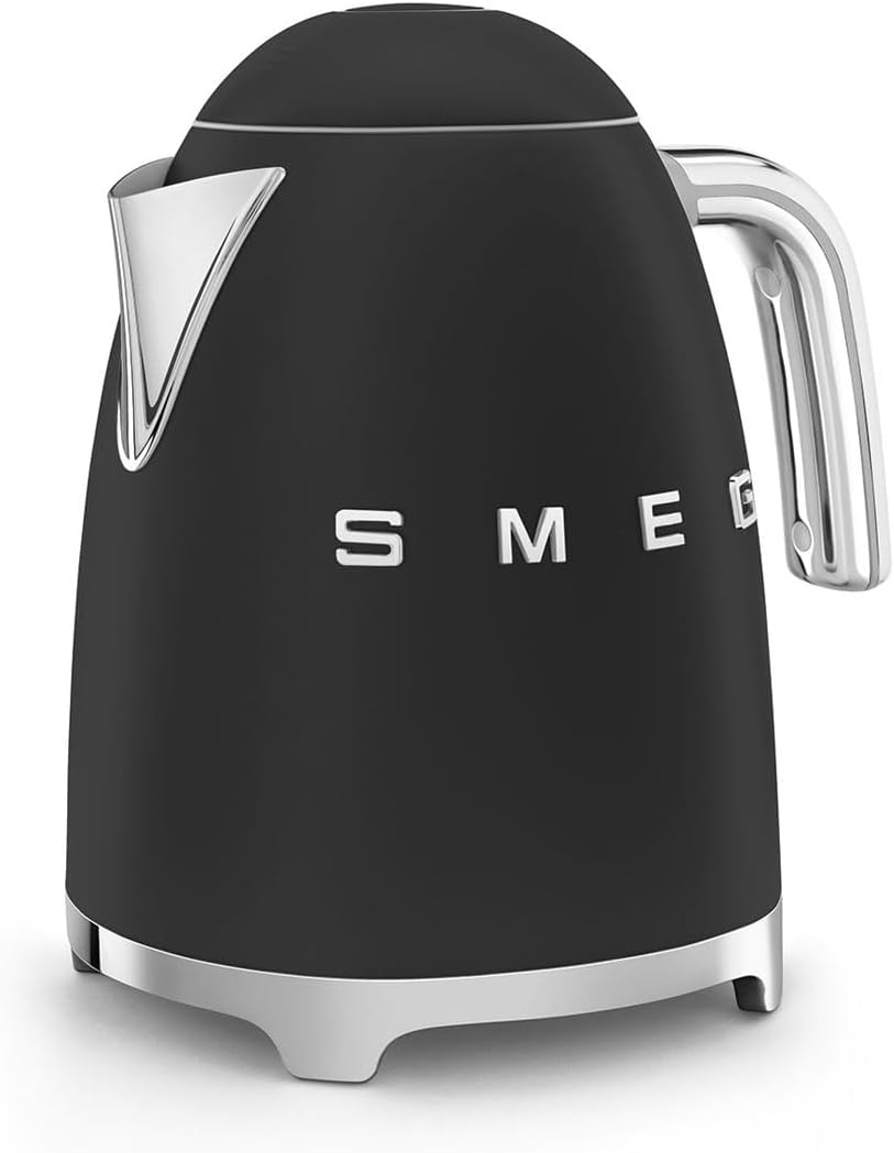 Retro 50'S Style Kettle, 1.7 Litre, Soft Opening, Fast Boil, Matte Black, Champaigne Black, Klf03Blmuk"Min 1 year manufacturer warranty"