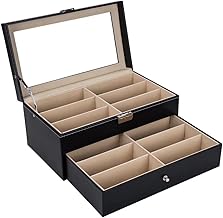 メガネケース サングラス ケース サングラス収納 メガネ 収納 メガネ 収納 ボックス 二段式 12本用 ブラック