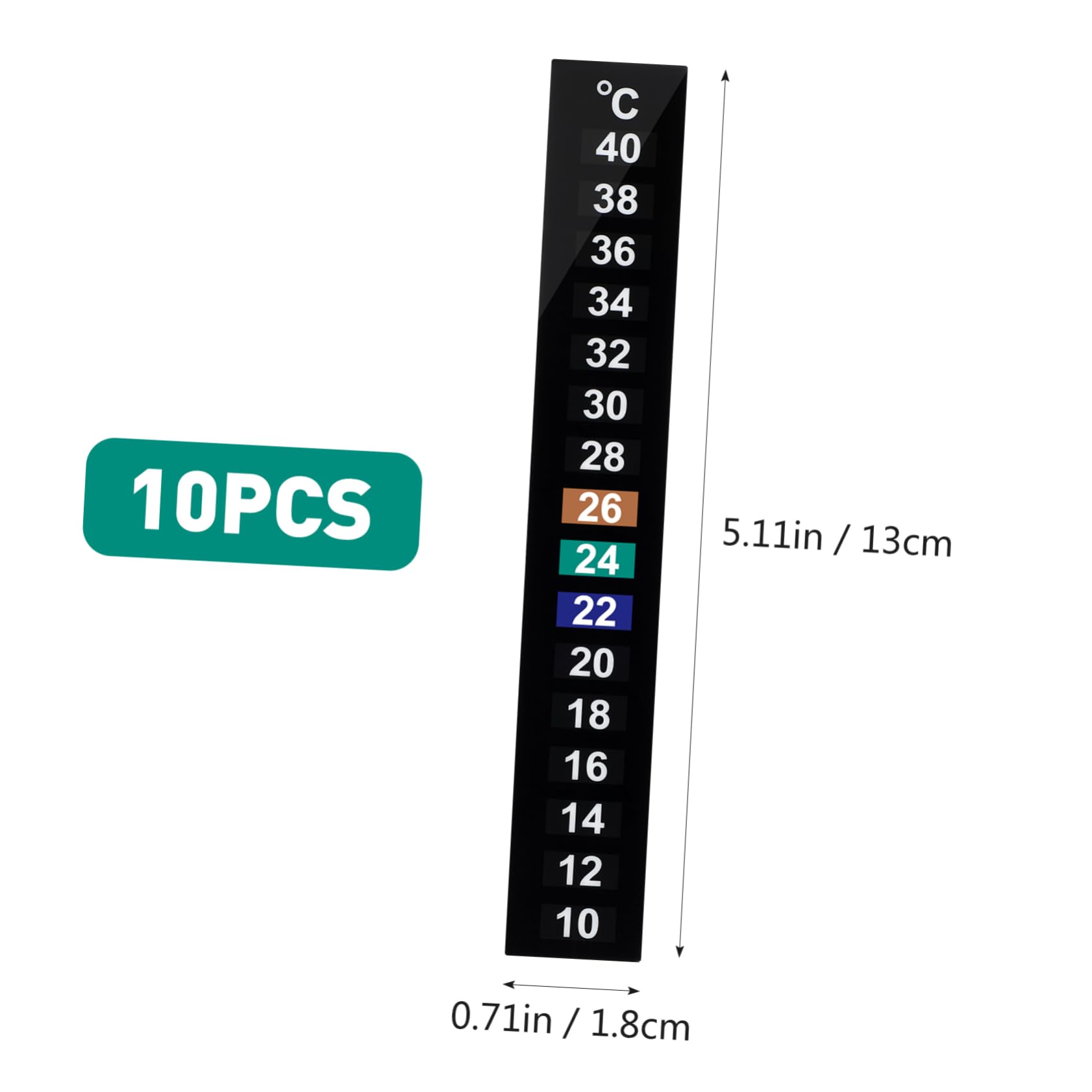 BESPORTBLE 10pcs Digital LCD Room Thermometer Stick Thermometer Strip Celsius Display