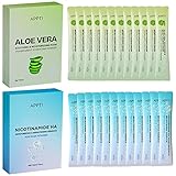 sheeyoon maschera di gelatina facciale, peel off crystal face jelly mask polvere e nicotinamide/acido ialuronico set di siero fai da te maschera per la cura della pelle (aloe vera)