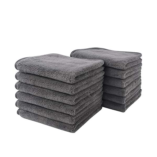Sinland-Microfiber-Face-Cloths-for-Bath-Reusable-Makeup-Remover-Cloth-Ultra-Soft-and-Absorbent-Washcloths-for-Baby-12Inch-x-12Inch-12pack-Grey SINLAND Microfiber Face Cloths Reusable Makeup Remover Washcloths Super Soft and Absorbent Fingertip Face Towels for Sensitive Skin Women 12 x 12 Inch 12 Pack Grey