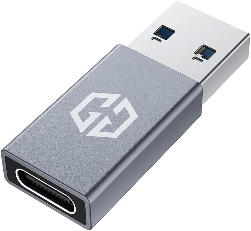 USB-C Adapter, 10Gbps Double Sided Data Transfer, 3A Fast Charging, USB C Female to USB A Male Adapter 3.2, Compatible with PC, Laptop, MacBook, iPhone, iPad, Apple Watch, Carplay