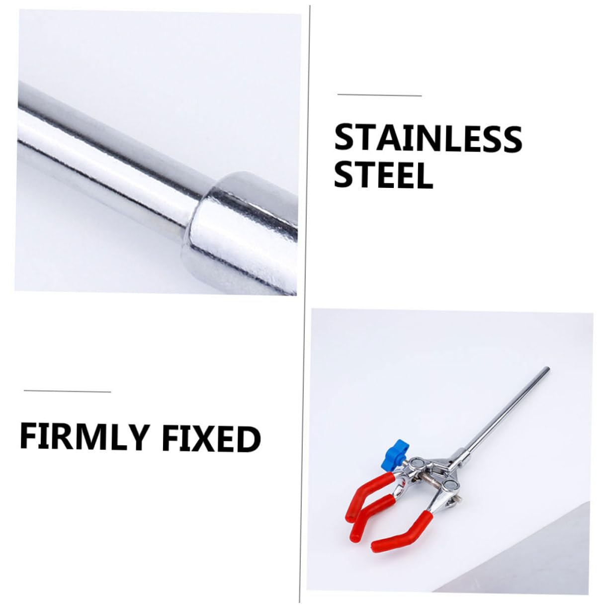 Alipis Cláquico De Recubrimiento Abrazadera De Tubo De Ensayo De Laboratorio Pinza De Laboratorio De 3 Dedos Abrazadera De 3 Puntas Pinza Ajustable Acero Inoxidable 2 Piezas X 4