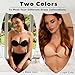 2026 Push Up Sticky Bra,2 Pack Adhesive Invisible Backless Bra, 4 Pairs of Nipple Covers, Reusable, Suitable for Women, Stylish and Fashionable Black